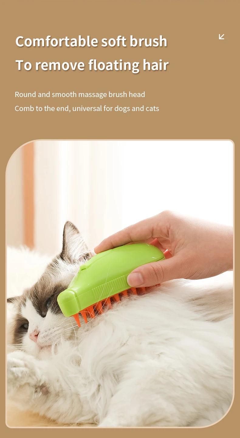 3 in 1 Steam hair removal for cat/dog grooming brush