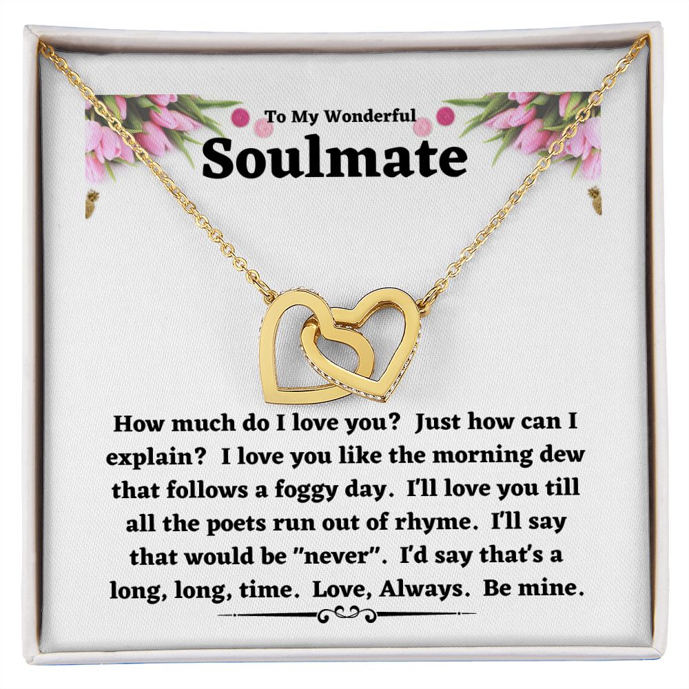 Interlocking Hearts Necklace (yellow & white Gold)