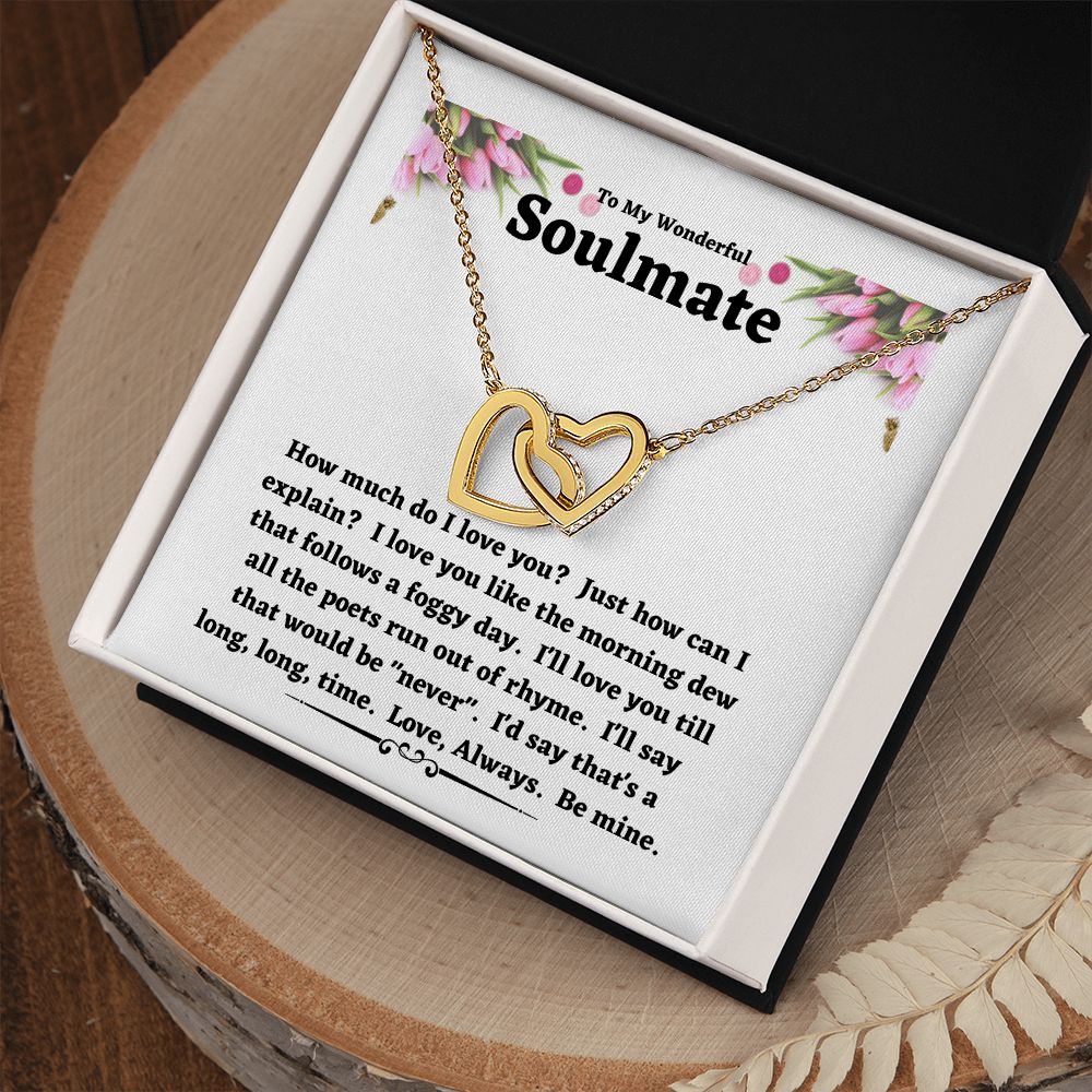 Interlocking Hearts Necklace (yellow & white Gold)