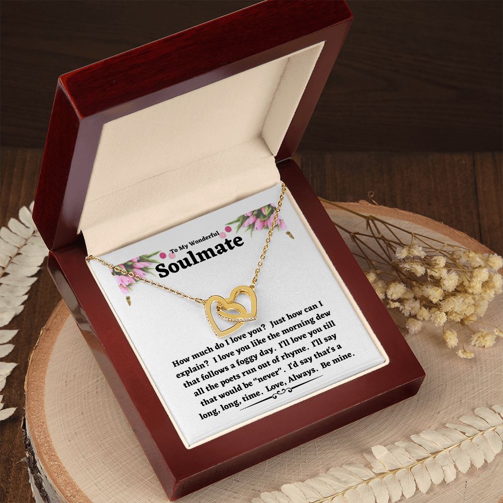 Interlocking Hearts Necklace (yellow & white Gold)