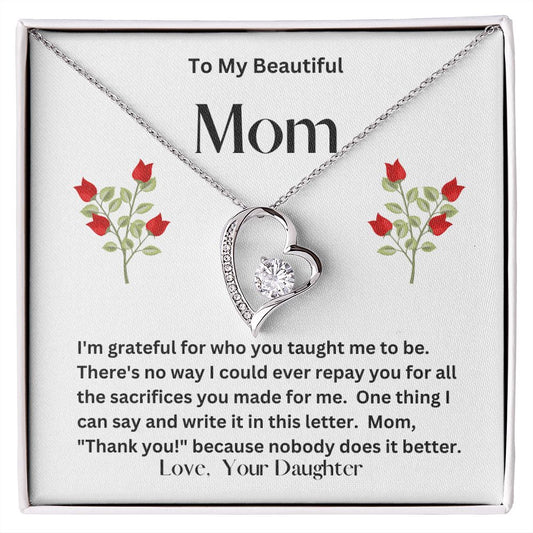 Forever Love Necklace  Daughter to Mom